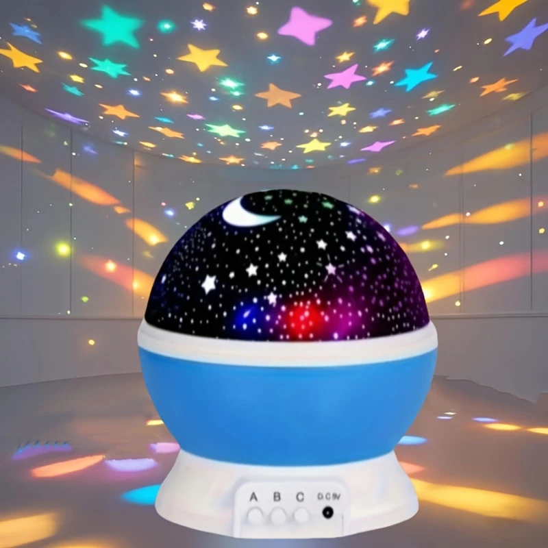 11.94 USB-powered night sky projector with moon and stars, 360° rotation, 9 color options, smoke LED lights, perfect gift for all ages, perfect for bedroom and living room decor
