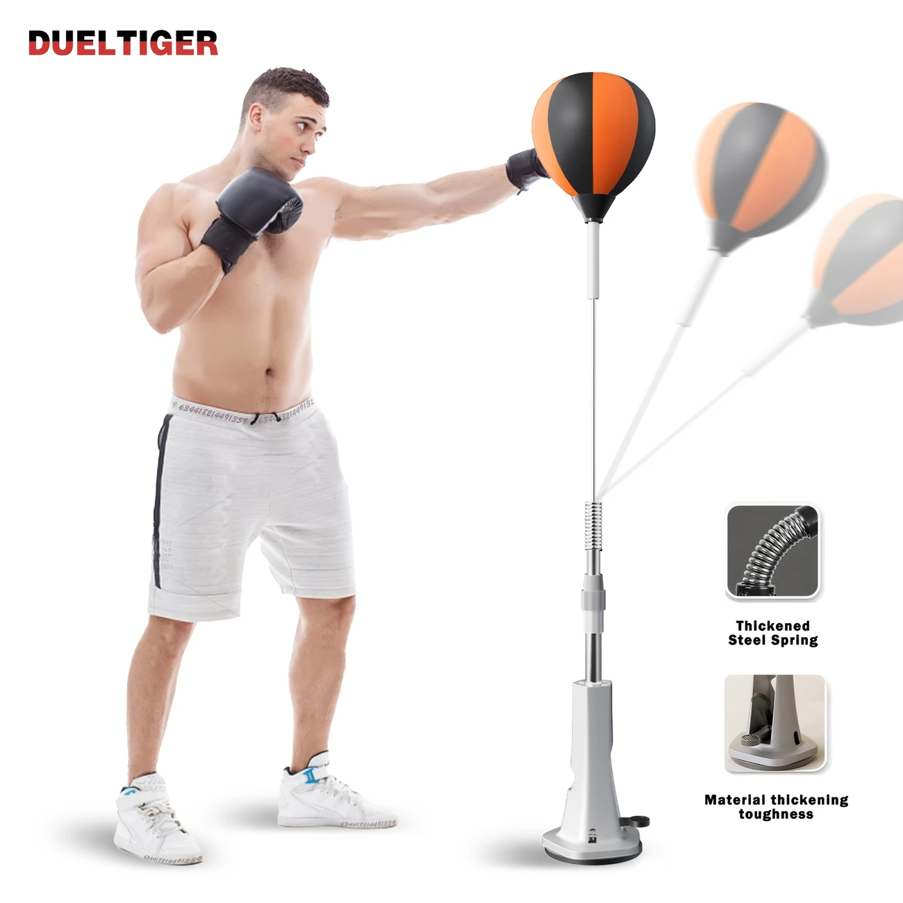 High-Quality Indoor Boxing Reflex Ball for Training Your Reaction Skills Indoors. This Sturdy, High-Quality Standing Speed Ball Comes with a Powerful Suction Cup, Suitable for Adults to Engage in Boxing Training And Fitness Exercises. Adjustable Size from 137.16 cm to 160.02 cm.