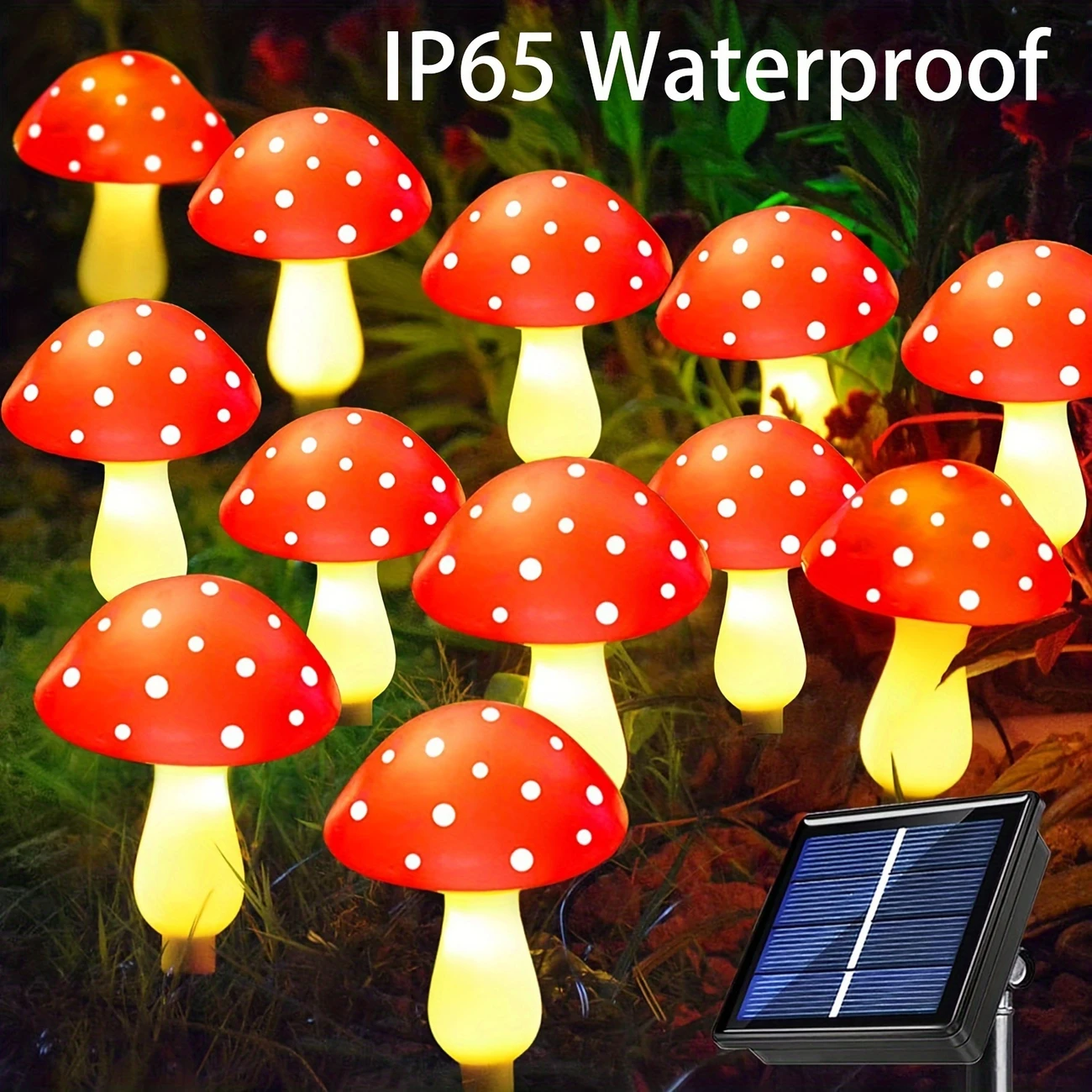 Solar Mushroom Stakes Lights, 12Packs Mushroom Solar Lights Outdoor Garden, 8 Lighting Modes Solar Mushroom Lights For Yard Patio Pathway Lawn Multicolored