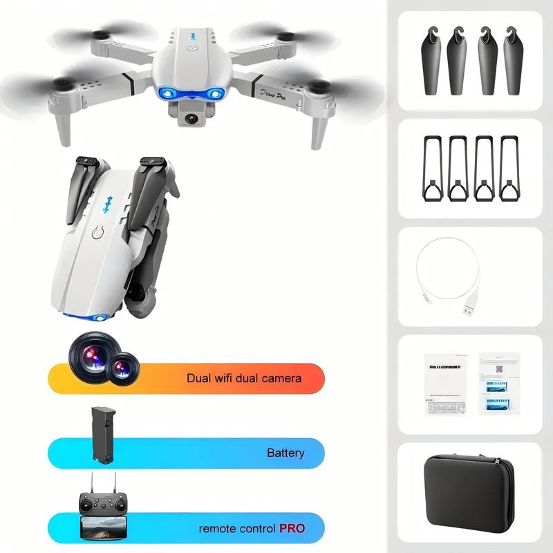 T&C E99 Pro K3 Foldable RC Drone with HD Dual Camera, Altitude Hold & Wi-Fi Enabled Remote Control