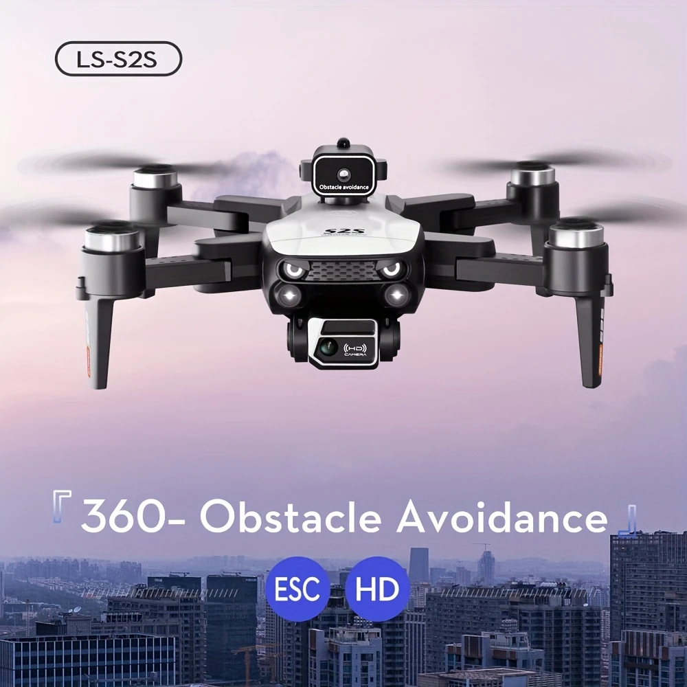 LS-S2S Foldable Quadcopter with HD Dual Camera, Obstacle Avoidance, WIFI – Remote Control Helicopter for Halloween, Thanksgiving, Christmas Gifts, 360-Degree Rotation, 3-Axis Gimbal, 30m Maximum Flight Altitude, 3m/s Maximum Horizontal Speed, 174g Maximum Takeoff Weight, 20-30 Minute Flight Time, 480p Video Capture, 80m Signal Control Distance, 1800mAh Rechargeable Lithium Polymer Battery, Remote Control Drone | Foldable Design | Obstacle Avoidance Drone, Drone Gifts