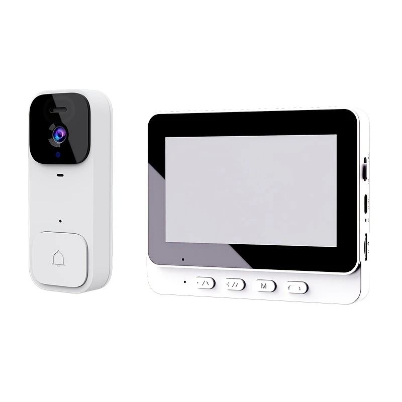 1 Set, True Wireless Video Doorbell, 480P Camera Pixel, with 10.92 cm Screen Real Time Indoor Monitor, No App Required, No Network Required, Friendly Using for Elders, Support SD Card Slot Saving Images & Videos, Local Storage