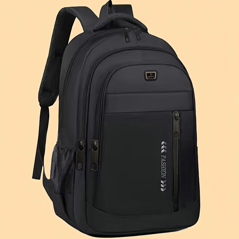 Durable Large Capacity Nylon Backpack – Stylish Korean Style Travel and College Bag with Laptop Compartment, Breathable Mesh Side Pocket and Reliable Zippers, Travel Backpack