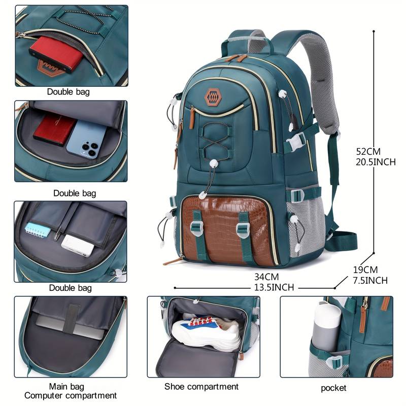 Outdoor Travel Backpack With Large Capacity For Sports Camping, Suitable For Men And Women With 17