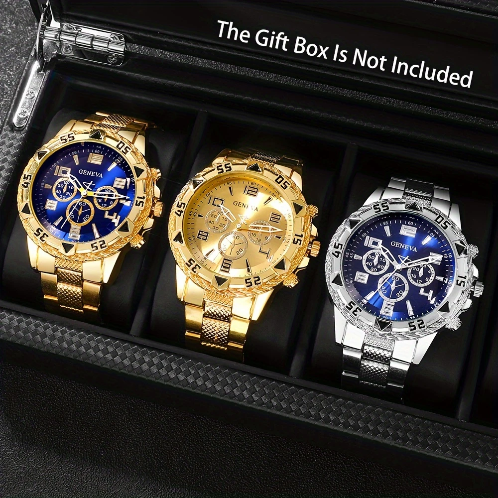 Set of 3/2 pcs. New men’s quartz watch with round design for business and atmosphere. Perfect gift for Valentine’s Day, Easter, Halloween, Ramadan, birthday and Christmas. Best choice for friends.